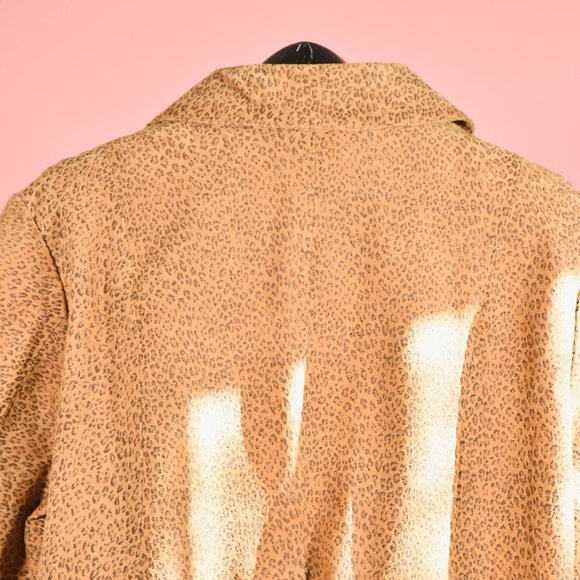 90s 2000s Leopard Print Suede Jacket Size XL - Picture 6 of 6